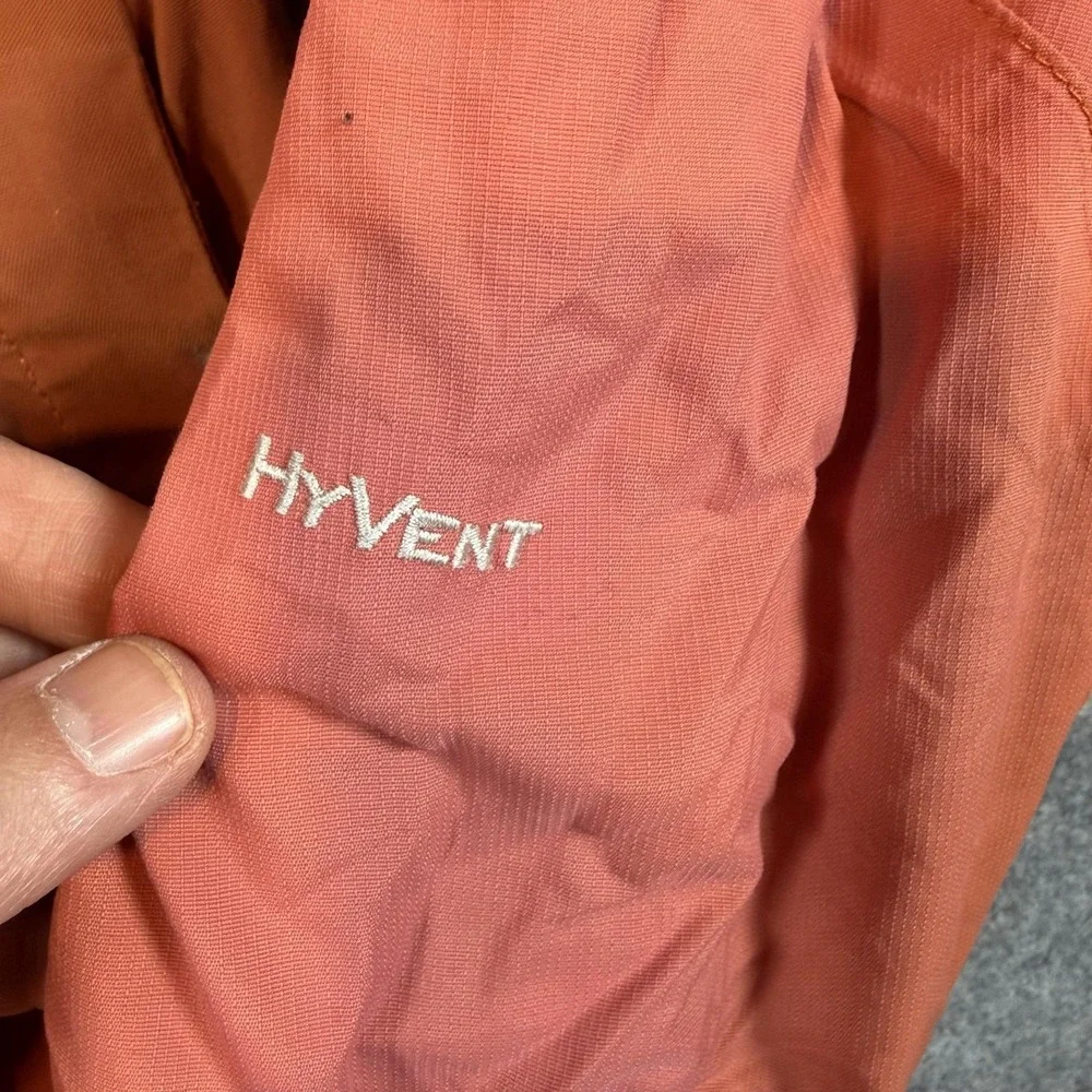 The North Face HyVent Jacket Mens XL Orange Hooded Waterproof Parka Outdoor Ski